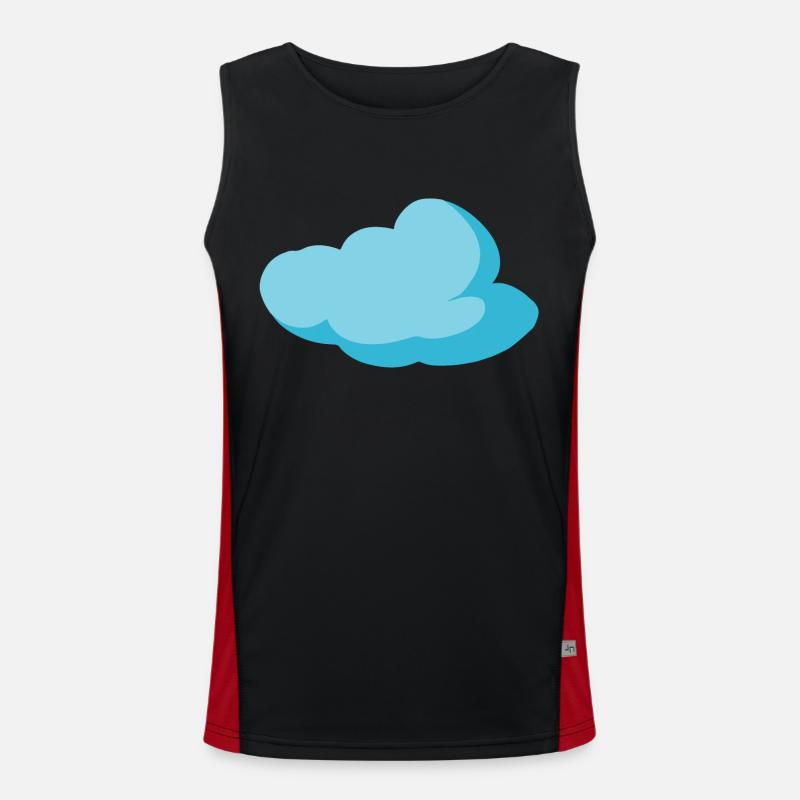 Wolke Blau Cloud Himmel Geschenkidee Funktionelles Kontrast-Tank Top für Männer 