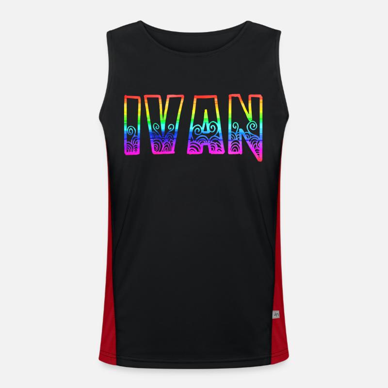 Ivan RS Rainbow - Men's Functional Contrast Tank Top - black/red