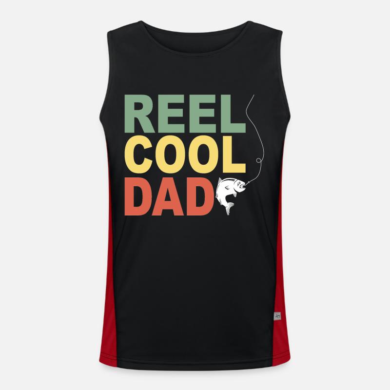 Fischen Dad Geschenkidee Funktionelles Kontrast-Tank Top für Männer 