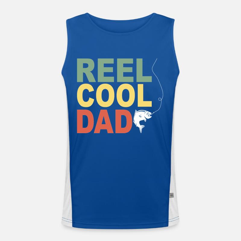 Fischen Dad Geschenkidee Funktionelles Kontrast-Tank Top für Männer 
