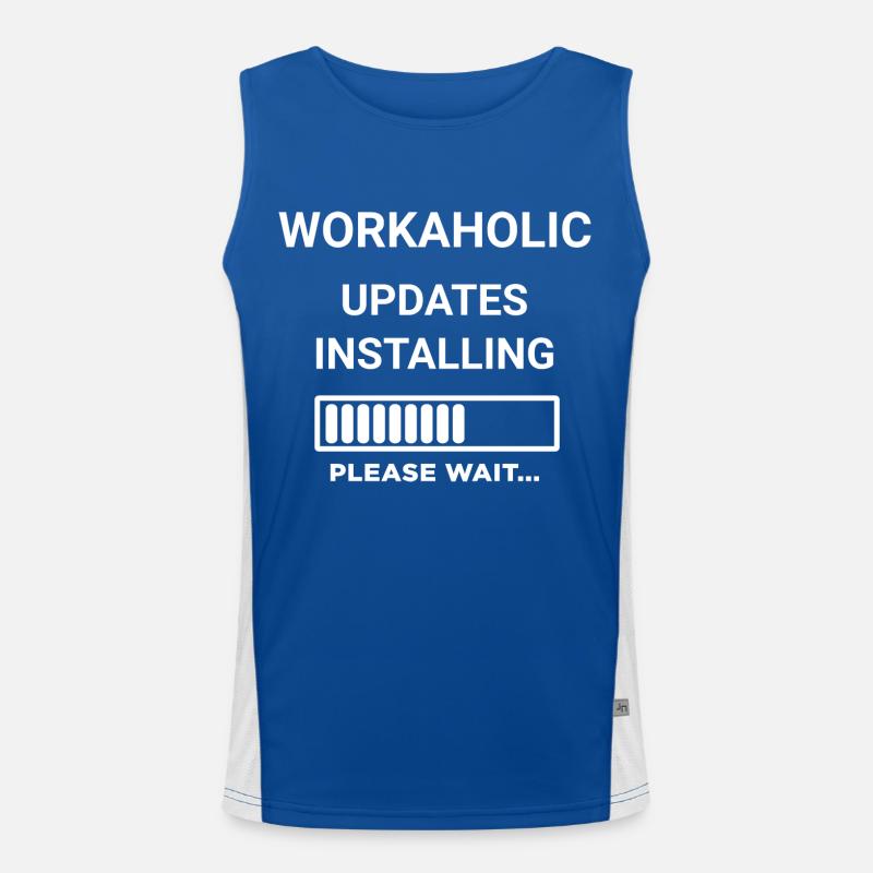 Workaholic Updates Installing Please Wait Men's Functional Contrast Tank Top 