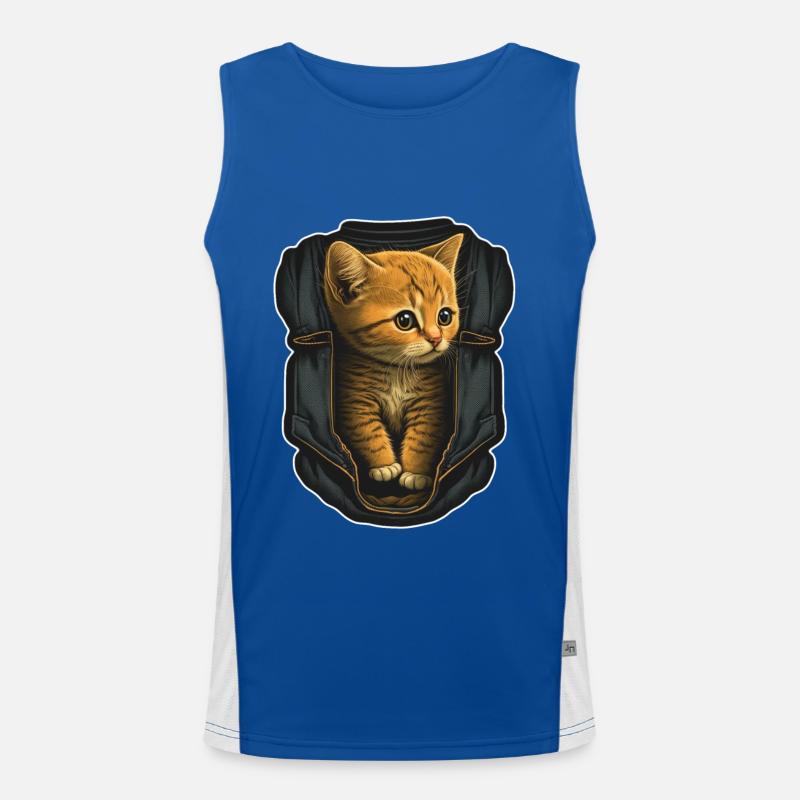 Mignon Grey Cat Kitten Jeans Jacket Bag Débardeur respirant contrasté Homme 