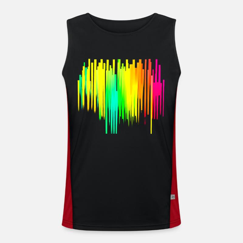 Rainbow gradient colorful cool retro trendy Art 2 Men's Functional Contrast Tank Top 