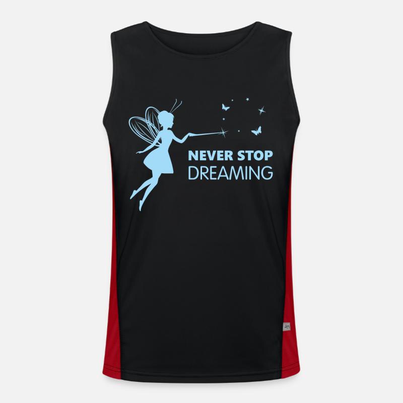 Never stop dreaming - Men's Functional Contrast Tank Top - black/red