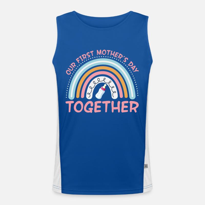 Unser erster Muttertag Muttertag Mama Funktionelles Kontrast-Tank Top für Männer 