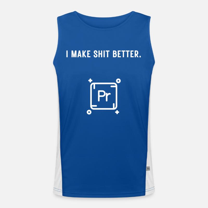 I Make Shit Better. Video Editing & Video Cutter Funktionelles Kontrast-Tank Top für Männer 