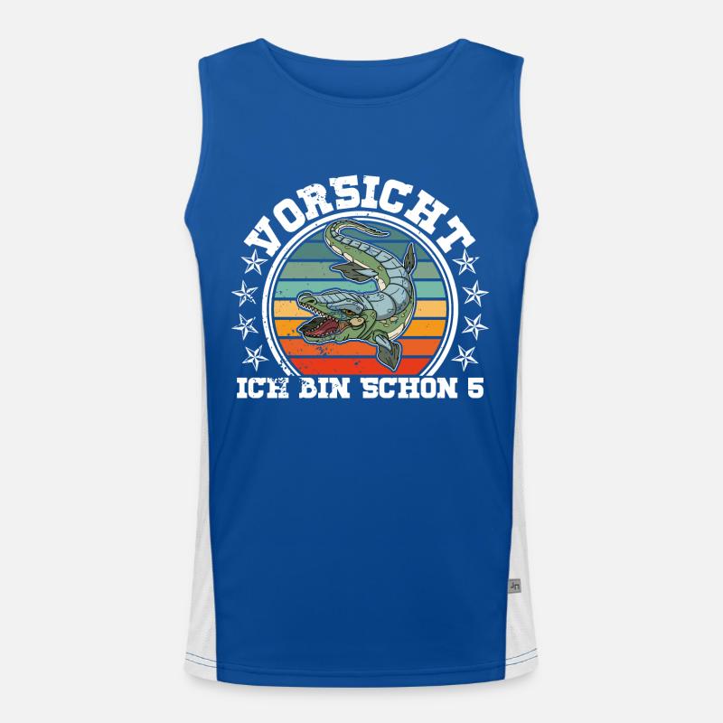 Mosasaurus Dinosaurier Urzeit Kinder Spruch Funktionelles Kontrast-Tank Top für Männer 