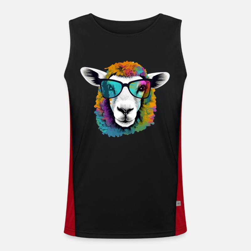 Mimou the sheep Men's Functional Contrast Tank Top 