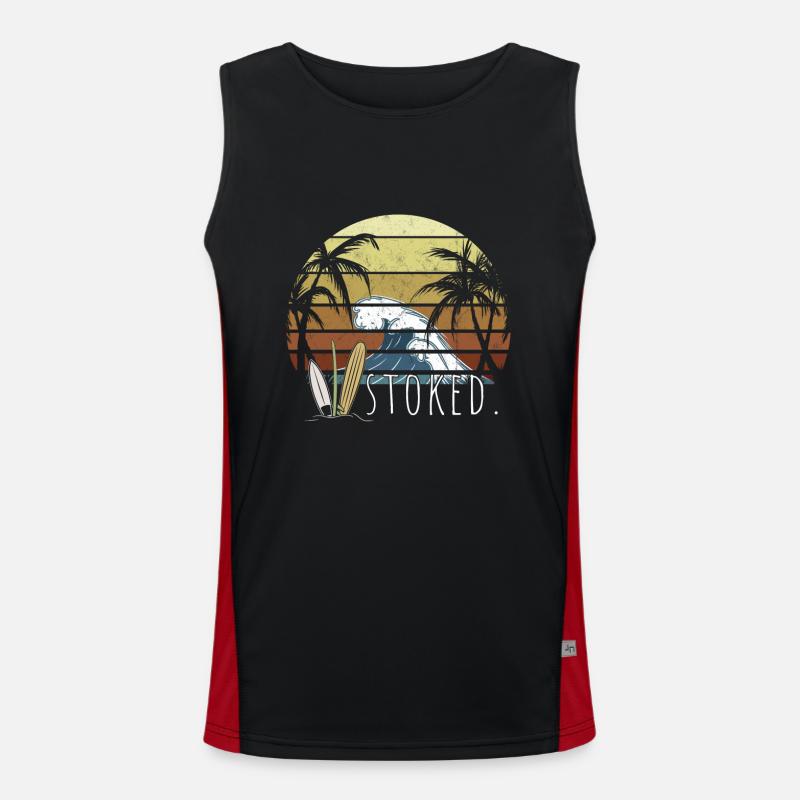 Content. Big Wave, planches de surf et Retro Sunset Surf Débardeur respirant contrasté Homme 