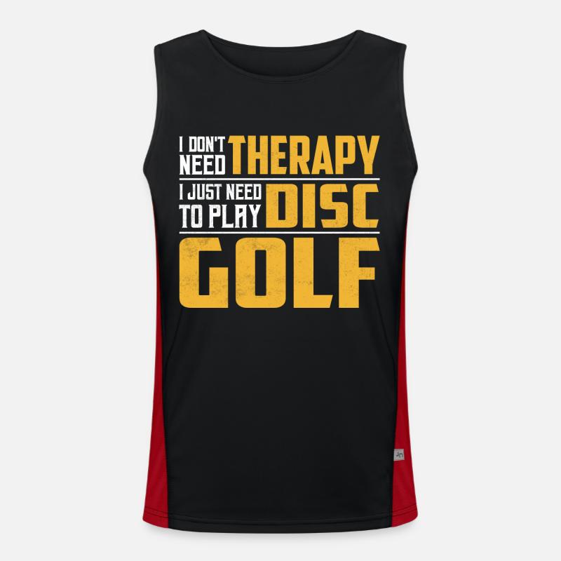 I Don't Need Therapy I Just Need To Play Disc Golf Men's Functional Contrast Tank Top 
