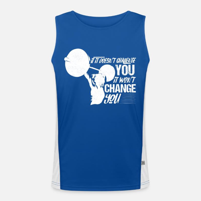 If It Doesn't Challenge You Workout Training Weigh Men's Functional Contrast Tank Top 