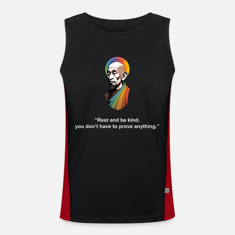 Rest and be Kind | Zen Quote Men's Functional Contrast Tank Top 