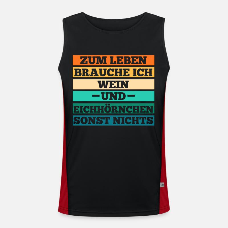 Wein Eichhörnchen Funktionelles Kontrast-Tank Top für Männer 