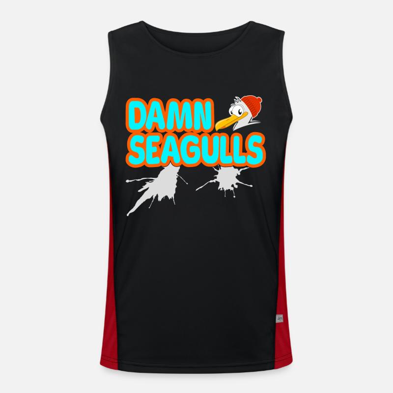Damn Seagulls Funny Sailor Captain Saying Men's Functional Contrast Tank Top 