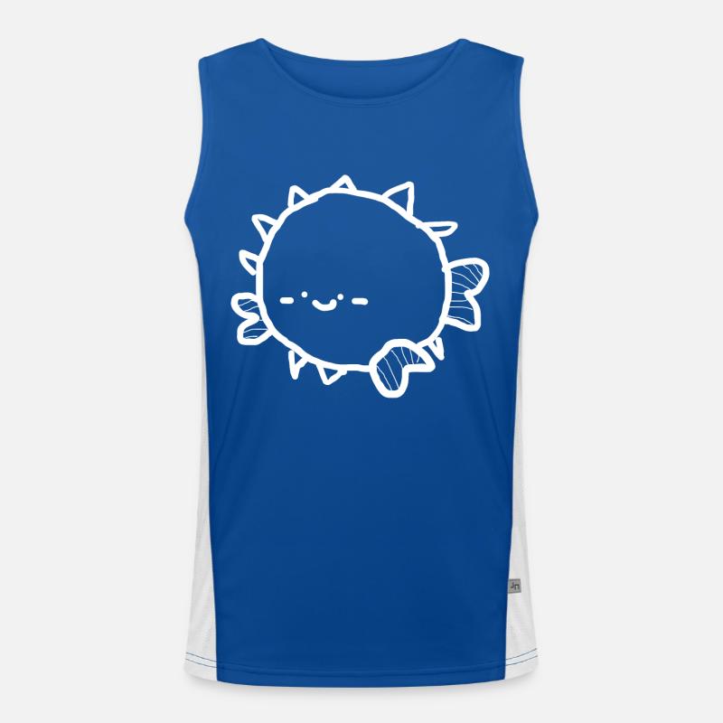 Kugelfisch Tier Funktionelles Kontrast-Tank Top für Männer 