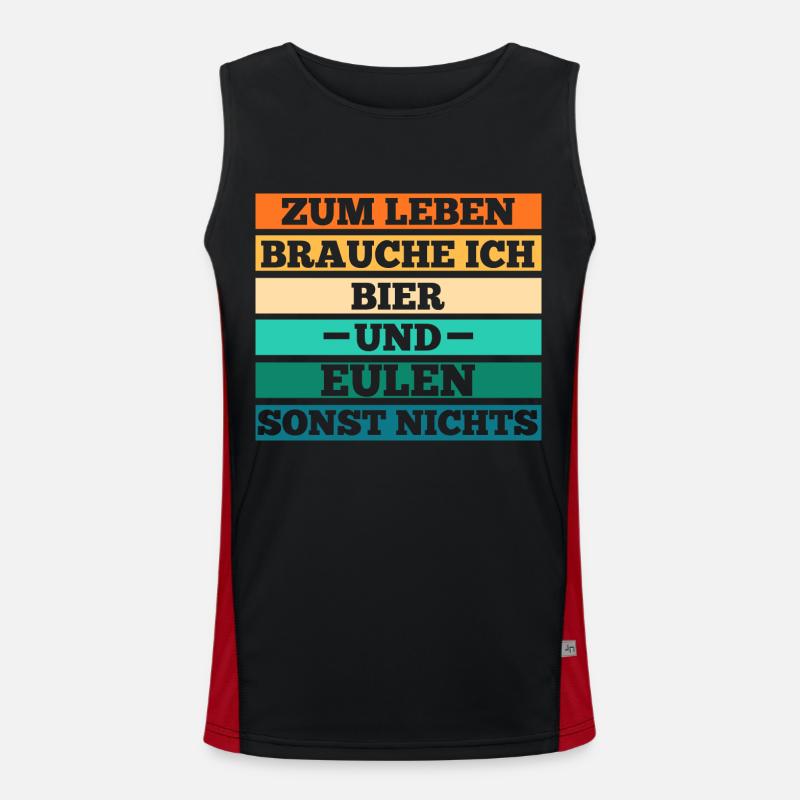 Bier Eulen Funktionelles Kontrast-Tank Top für Männer 