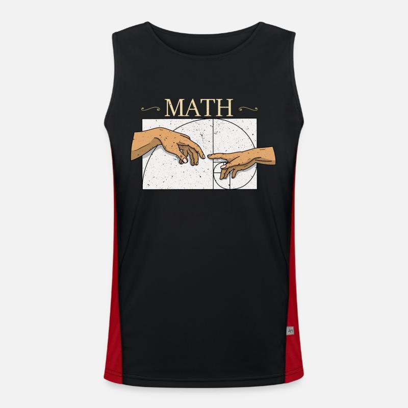 Fibonacci Numbers Math Art Geometry Geek Men's Functional Contrast Tank Top 
