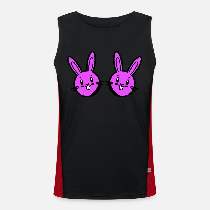 Easter Bunny Easter - Men's Functional Contrast Tank Top - black/red