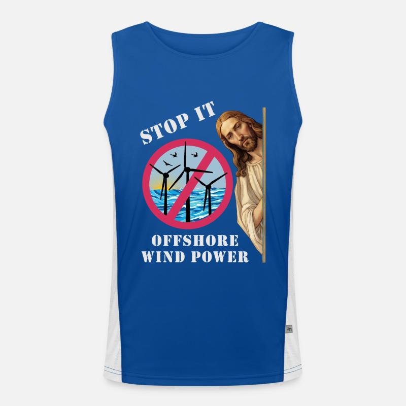 Offshore Wind Power Stop it Men's Functional Contrast Tank Top 