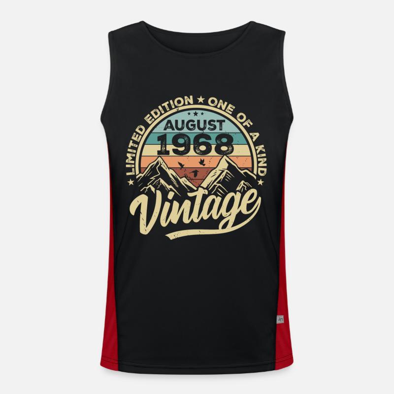Geburtstag August 1968 Geburtstagsgeschenk August Funktionelles Kontrast-Tank Top für Männer 