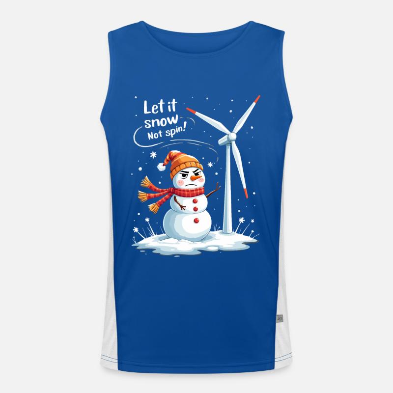 Stop Wind Turbines - Let it Snow, Not Spin Men's Functional Contrast Tank Top 