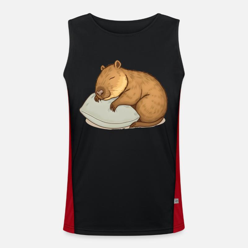 Süßes schlafendes Capybara Funktionelles Kontrast-Tank Top für Männer 