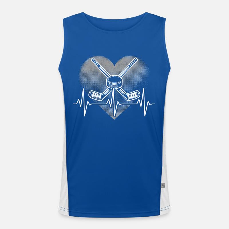 Herzschlag Eishockey Funktionelles Kontrast-Tank Top für Männer 