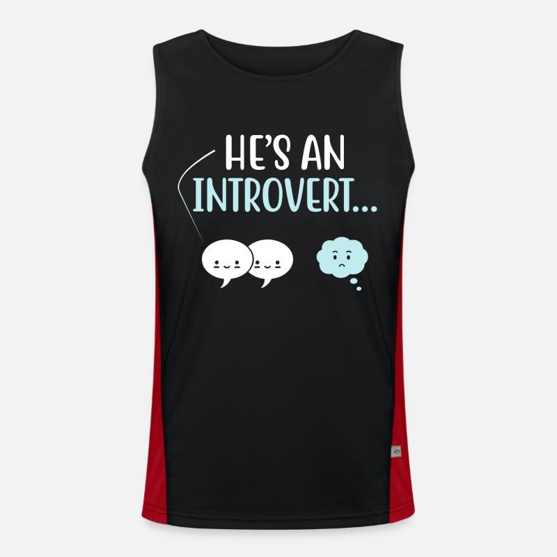 He’s An Introvert Sayings For Introverts Men's Functional Contrast Tank Top 
