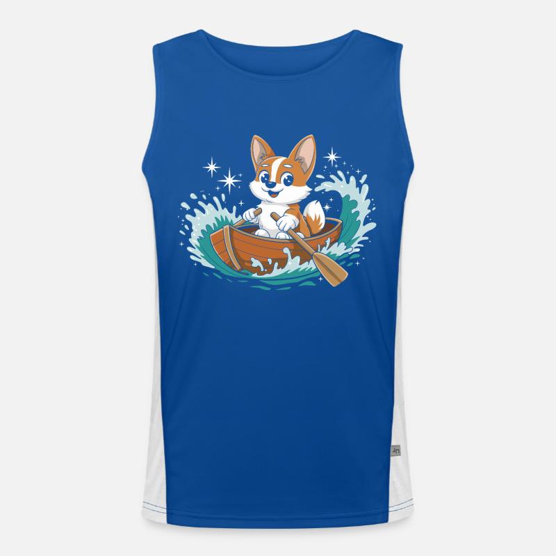 Ein Corgi Boot Paddle Boot Funktionelles Kontrast-Tank Top für Männer 