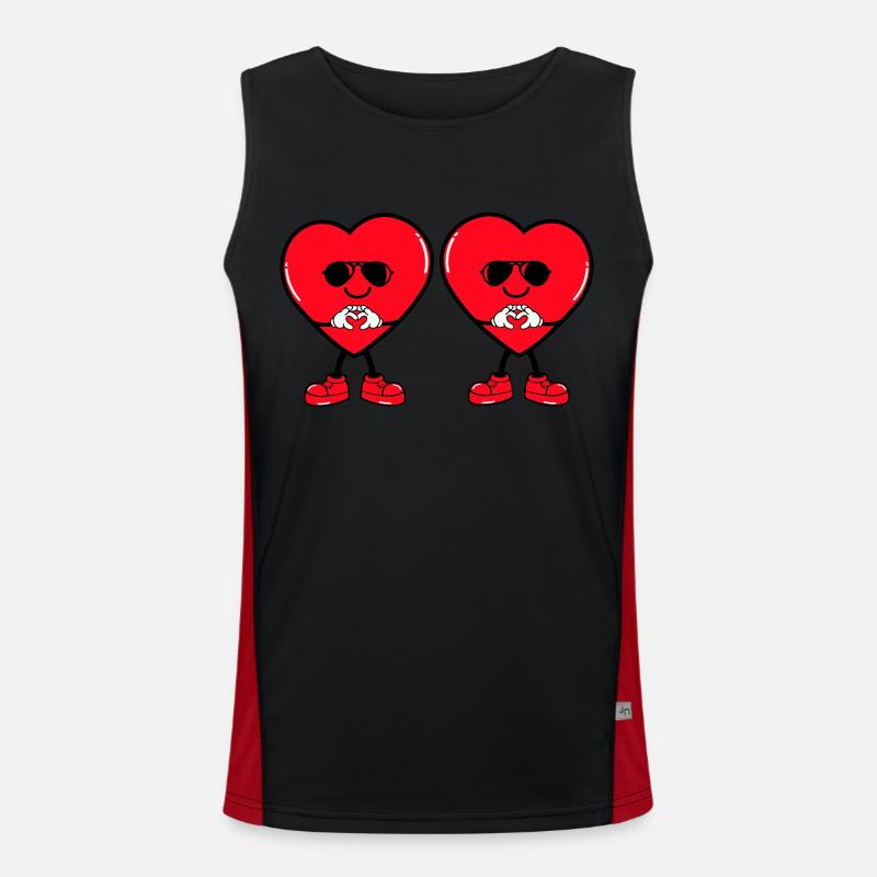 herz comic 2 Funktionelles Kontrast-Tank Top für Männer 