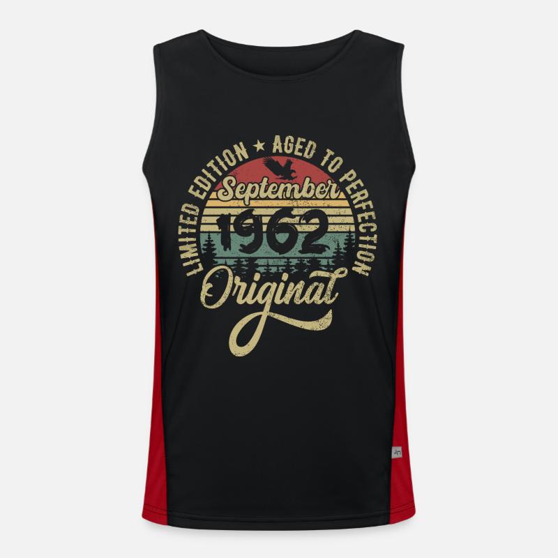63rd birthday September 1962 - 63 years old Men's Functional Contrast Tank Top 