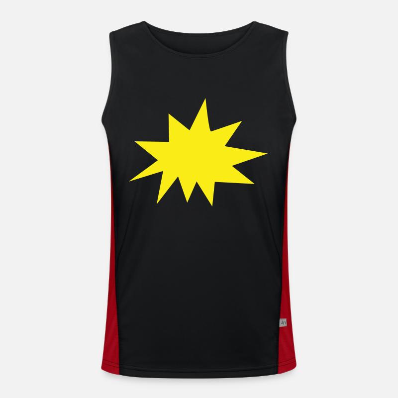 Background: Yellow, Explosion, Star Men's Functional Contrast Tank Top 