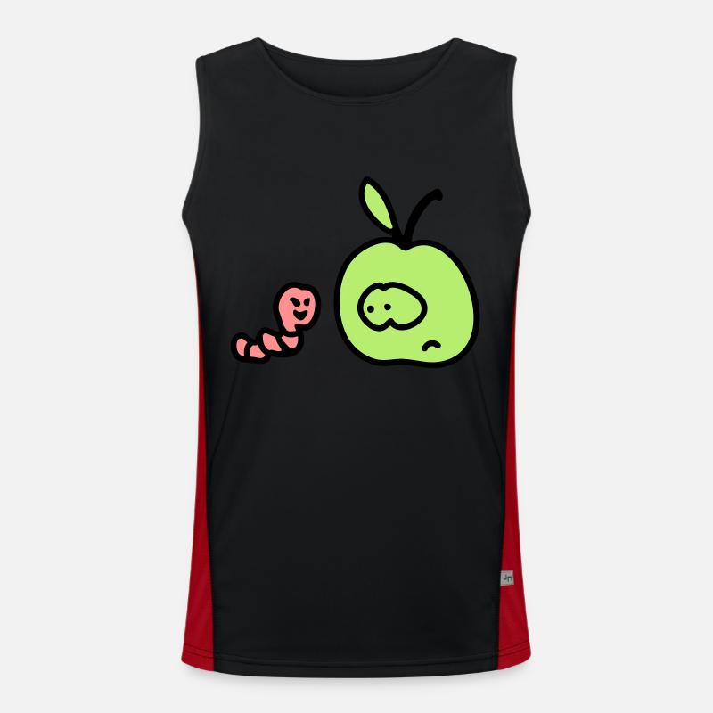 Apfel + Wurm 3 Funktionelles Kontrast-Tank Top für Männer 