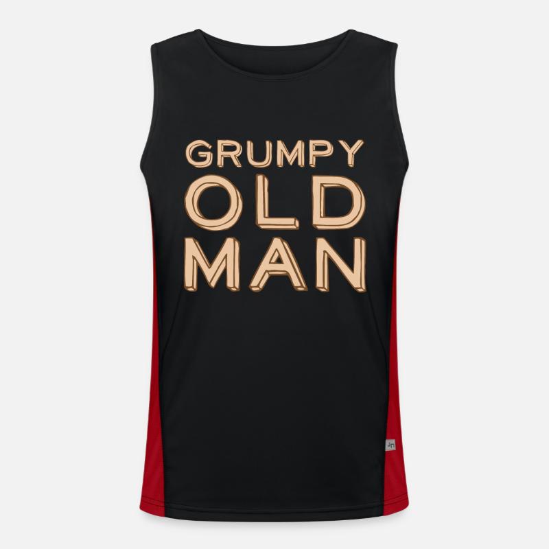 Grumpy old man - Men's Functional Contrast Tank Top  - black/red
