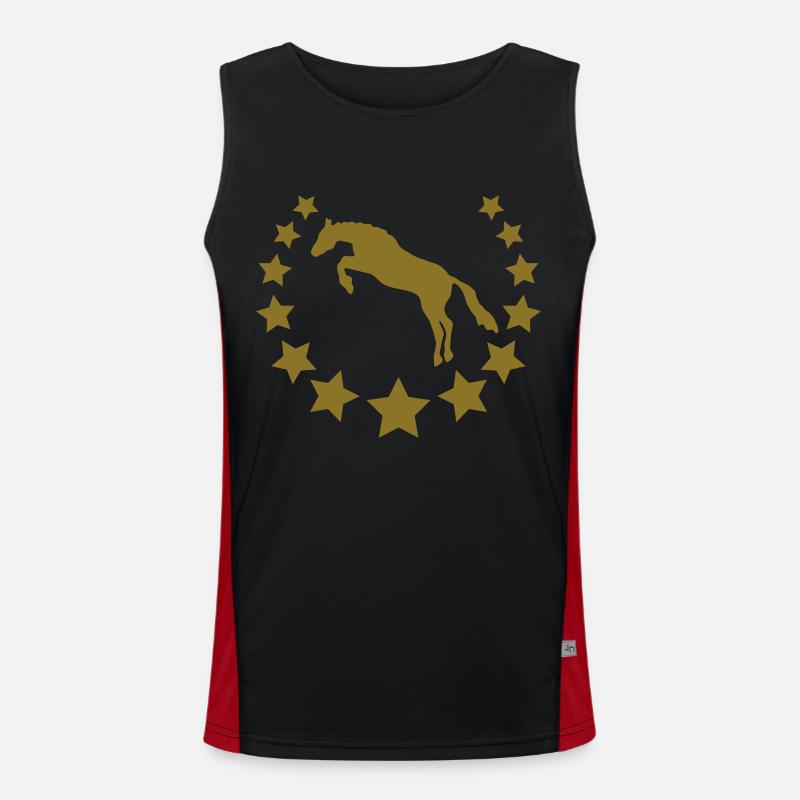 Stern Pferd Funktionelles Kontrast-Tank Top für Männer 