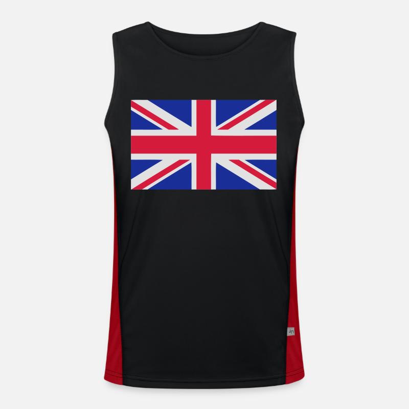 Union Jack - Men's Functional Contrast Tank Top  - black/red