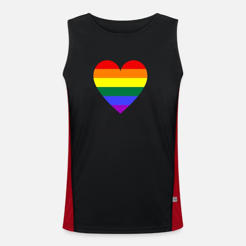 Regenbogen Herz Funktionelles Kontrast-Tank Top für Männer 