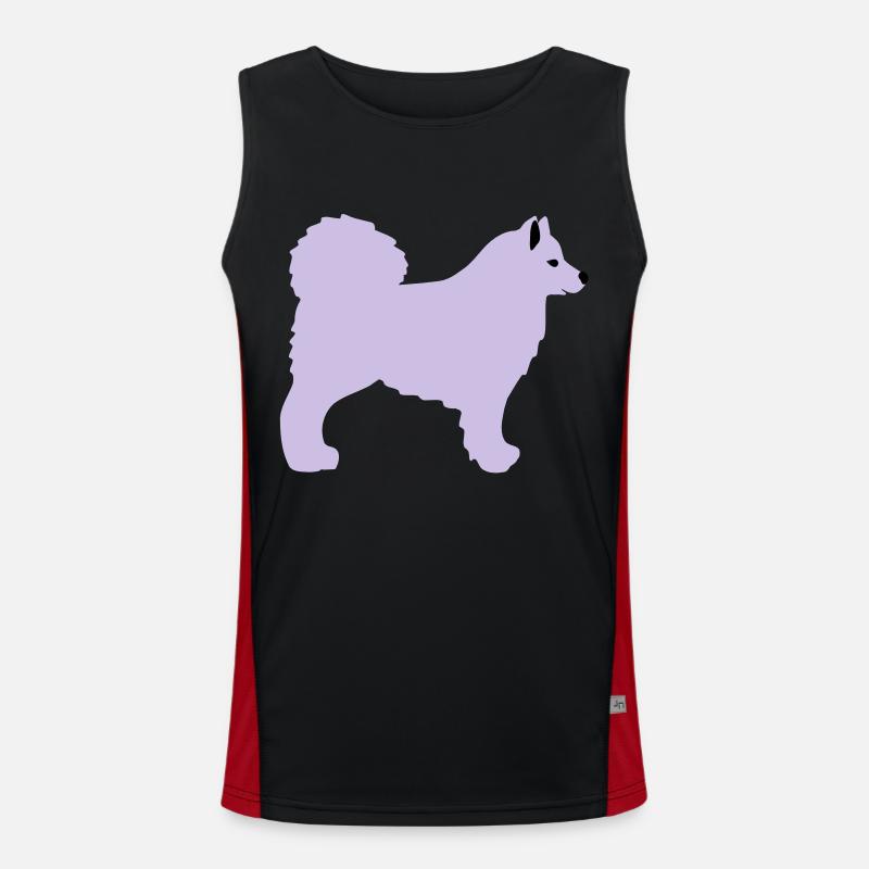 Samojede - Men's Functional Contrast Tank Top  - black/red