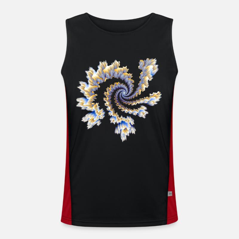 Fractal Explodes - Men's Functional Contrast Tank Top  - black/red