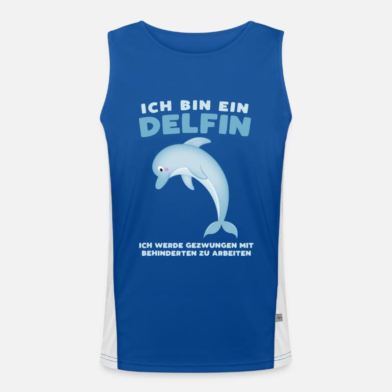 Ich bin ein Delfin - Sarkastisches Büro-Design Funktionelles Kontrast-Tank Top für Männer 