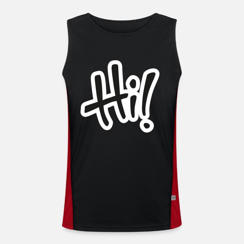 Hallo! Text Funktionelles Kontrast-Tank Top für Männer 