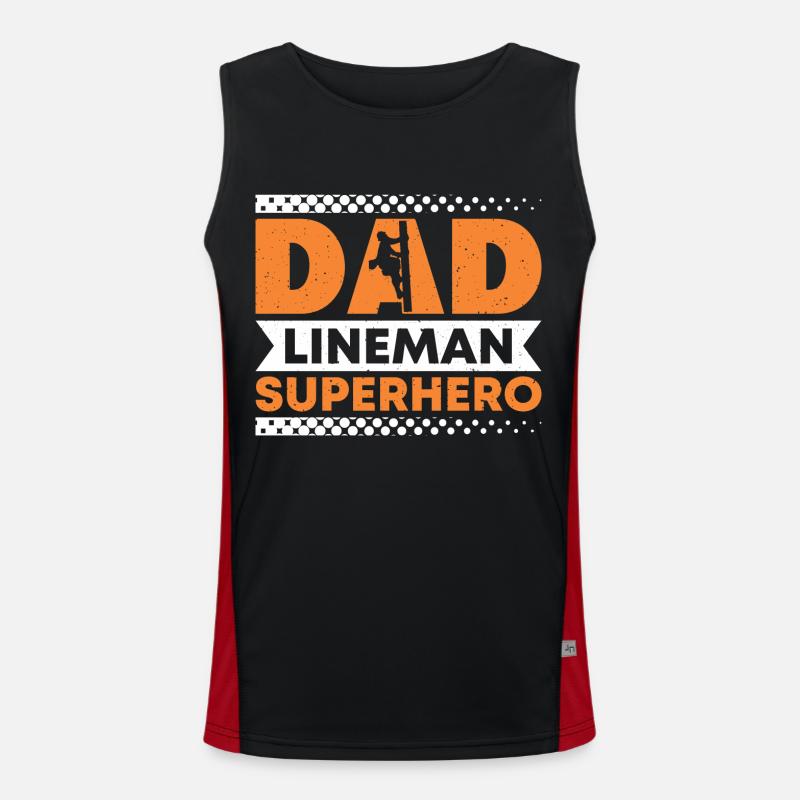 Papa Leitungsmonteur Superheld Funktionelles Kontrast-Tank Top für Männer 