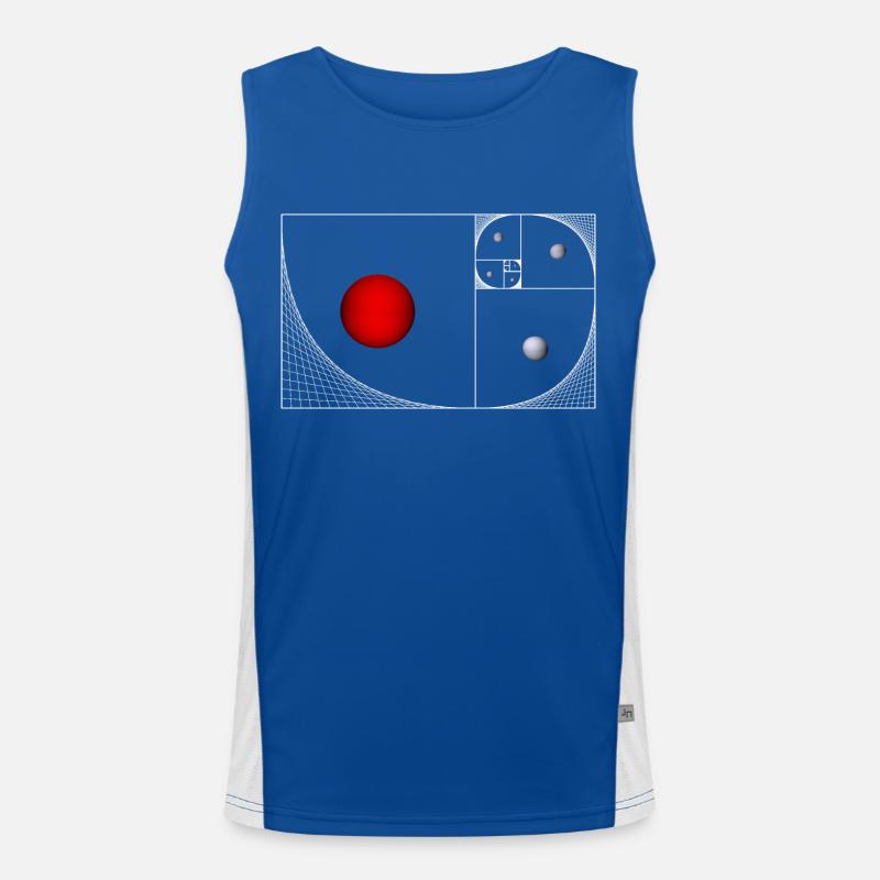 Fibonacci Schnecke Funktionelles Kontrast-Tank Top für Männer 