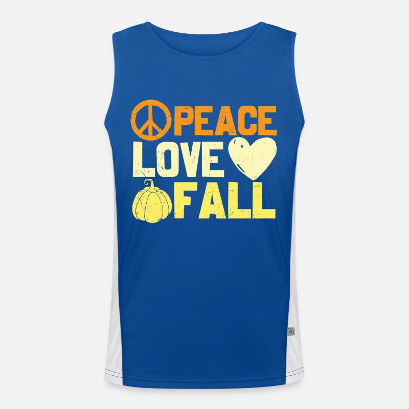 Peace Love Fall Happy Fall Men's Functional Contrast Tank Top 