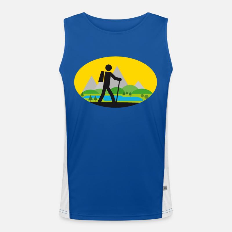 Wanderer mit Landschaft Funktionelles Kontrast-Tank Top für Männer 