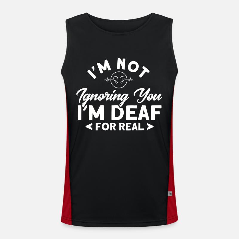 Hearing aid Sign language Deaf people Men's Functional Contrast Tank Top 