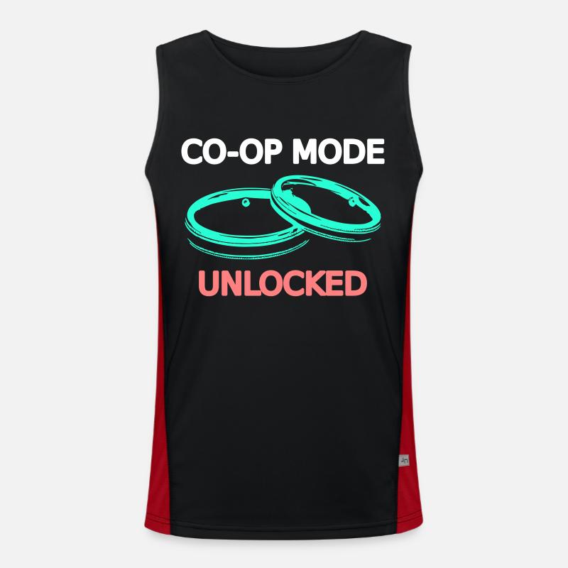 Ehe Hochzeit Ehefrau Ehemann Multiplayer Koop Funktionelles Kontrast-Tank Top für Männer 