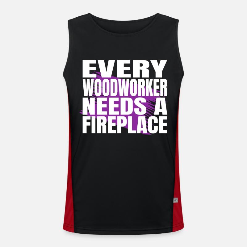 cool logging lumberjackwoodworking carpenter Men's Functional Contrast Tank Top 