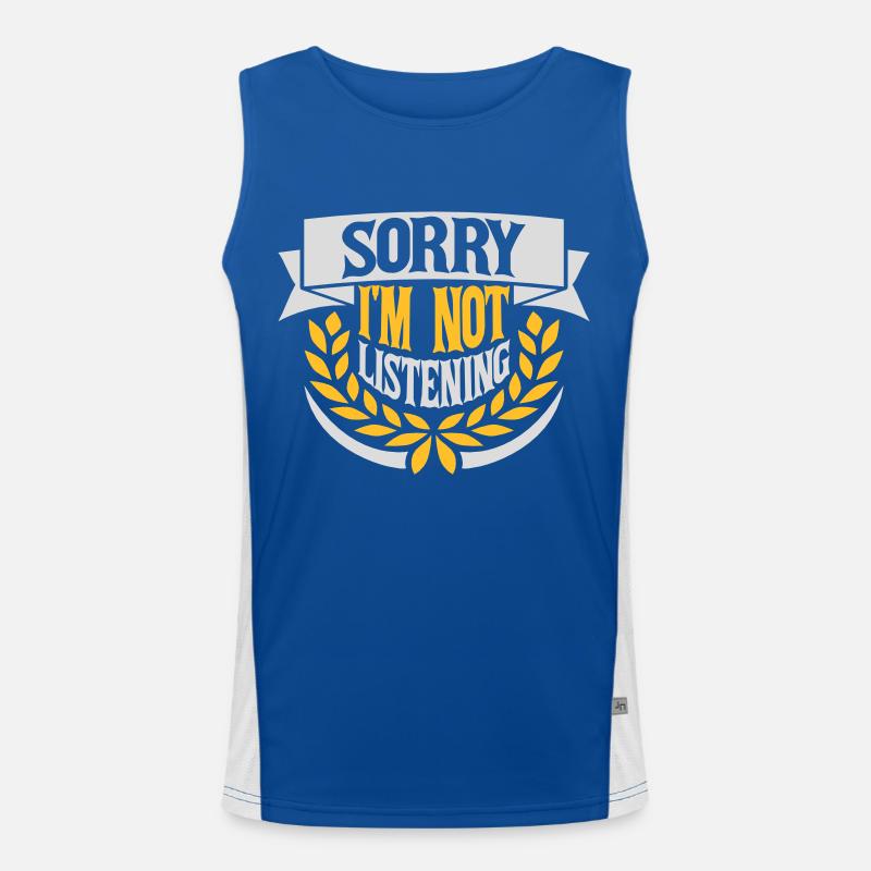 sorry im not listening Funktionelles Kontrast-Tank Top für Männer 