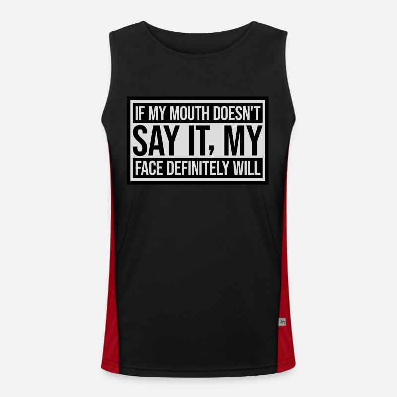 my face definitely will - Men's Functional Contrast Tank Top  - black/red